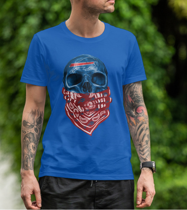 Buffalo Bills Skull With Bandana T-Shirt