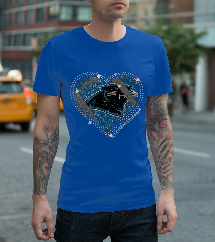 Carolina Panthers Heart Football T-Shirt
