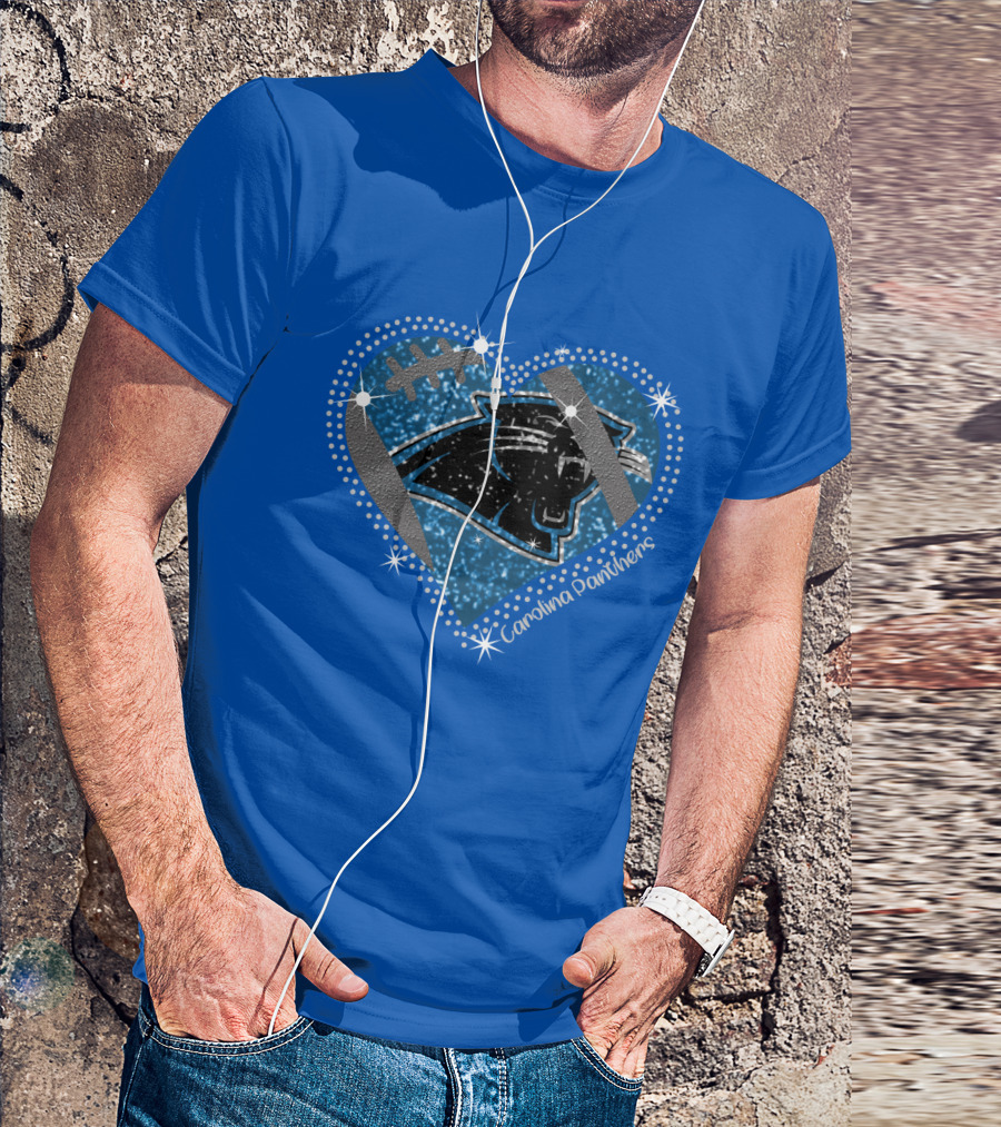 Carolina Panthers Heart Football T-Shirt