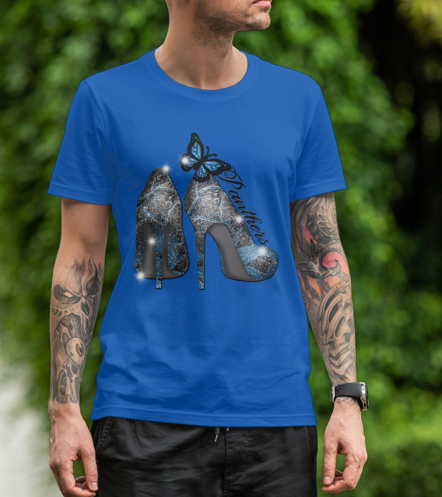 Panthers High Heels With Butterfly Accents T-Shirt