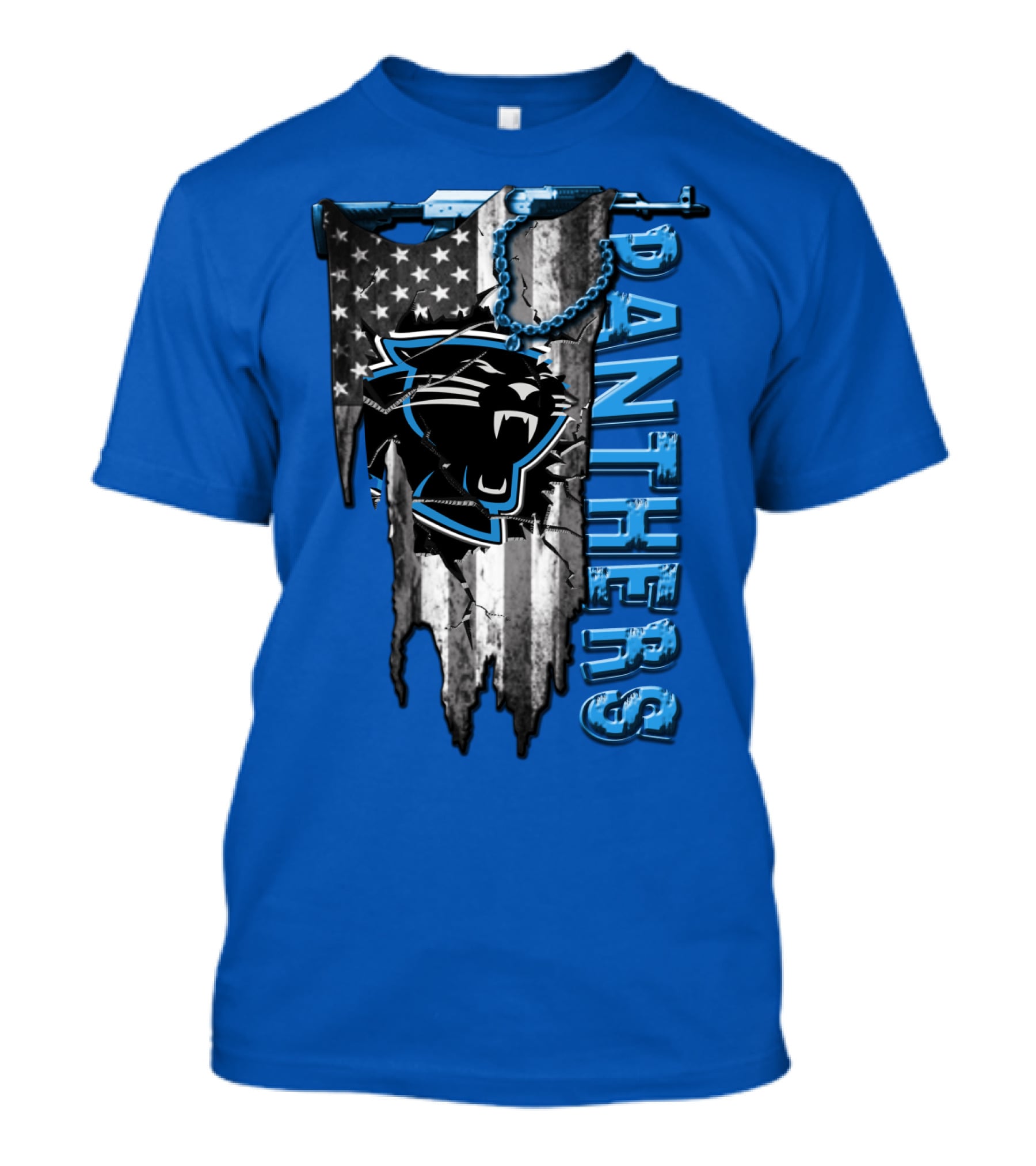 American Flag Carolina Panthers Logo Panthers T-Shirt