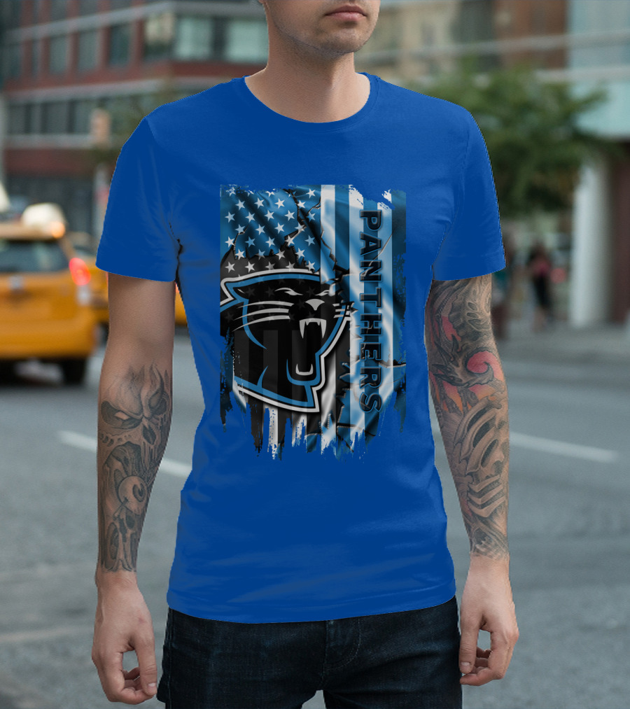 Panthers American Flag Stars And Stripes T-Shirt