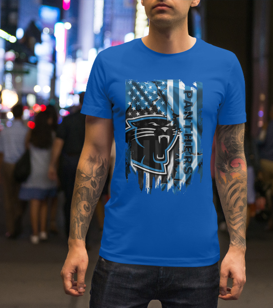Panthers American Flag Stars And Stripes T-Shirt