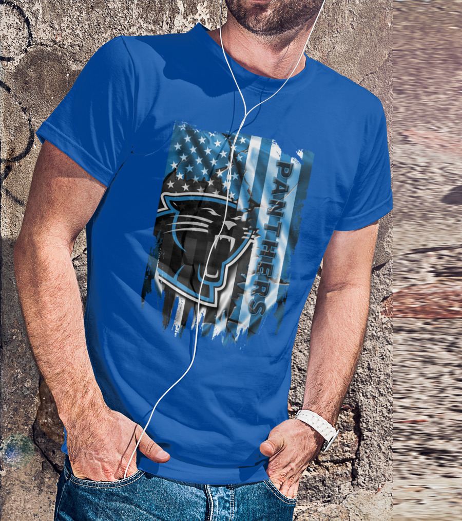 Panthers American Flag Stars And Stripes T-Shirt
