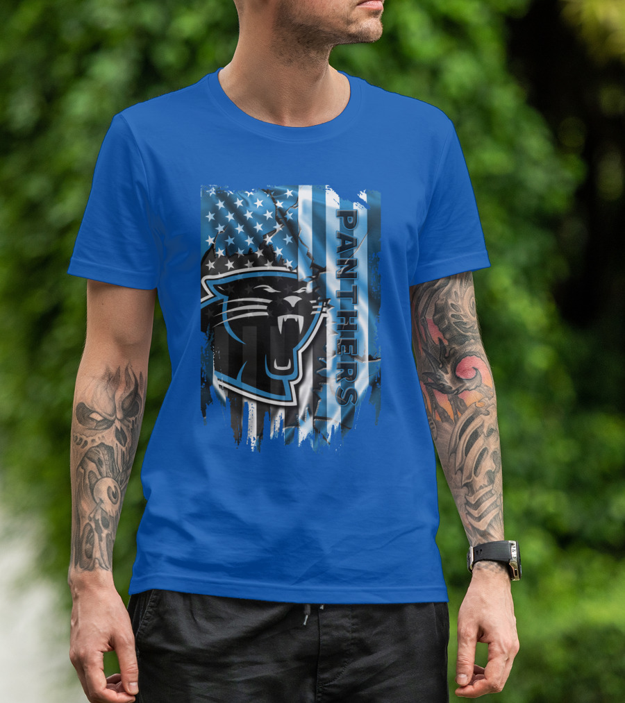 Panthers American Flag Stars And Stripes T-Shirt