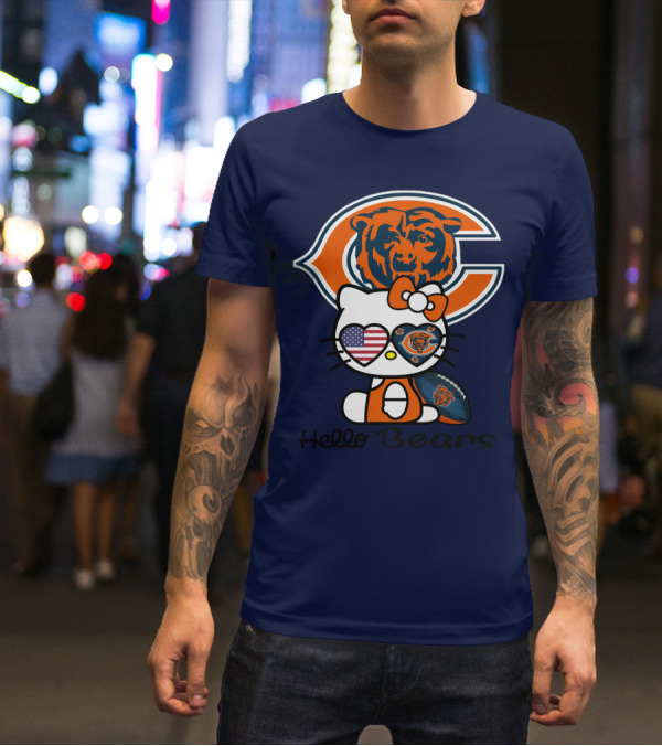 Hello Bears Chicago Bears Football Kitty T-Shirt