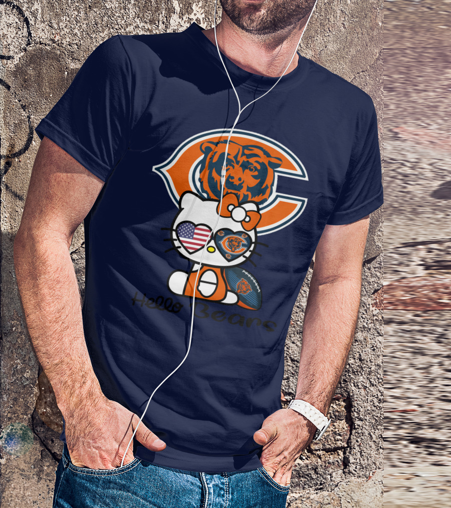 Hello Bears Chicago Bears Football Kitty T-Shirt