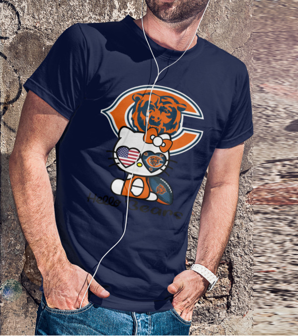 Hello Bears Chicago Bears Football Kitty T-Shirt
