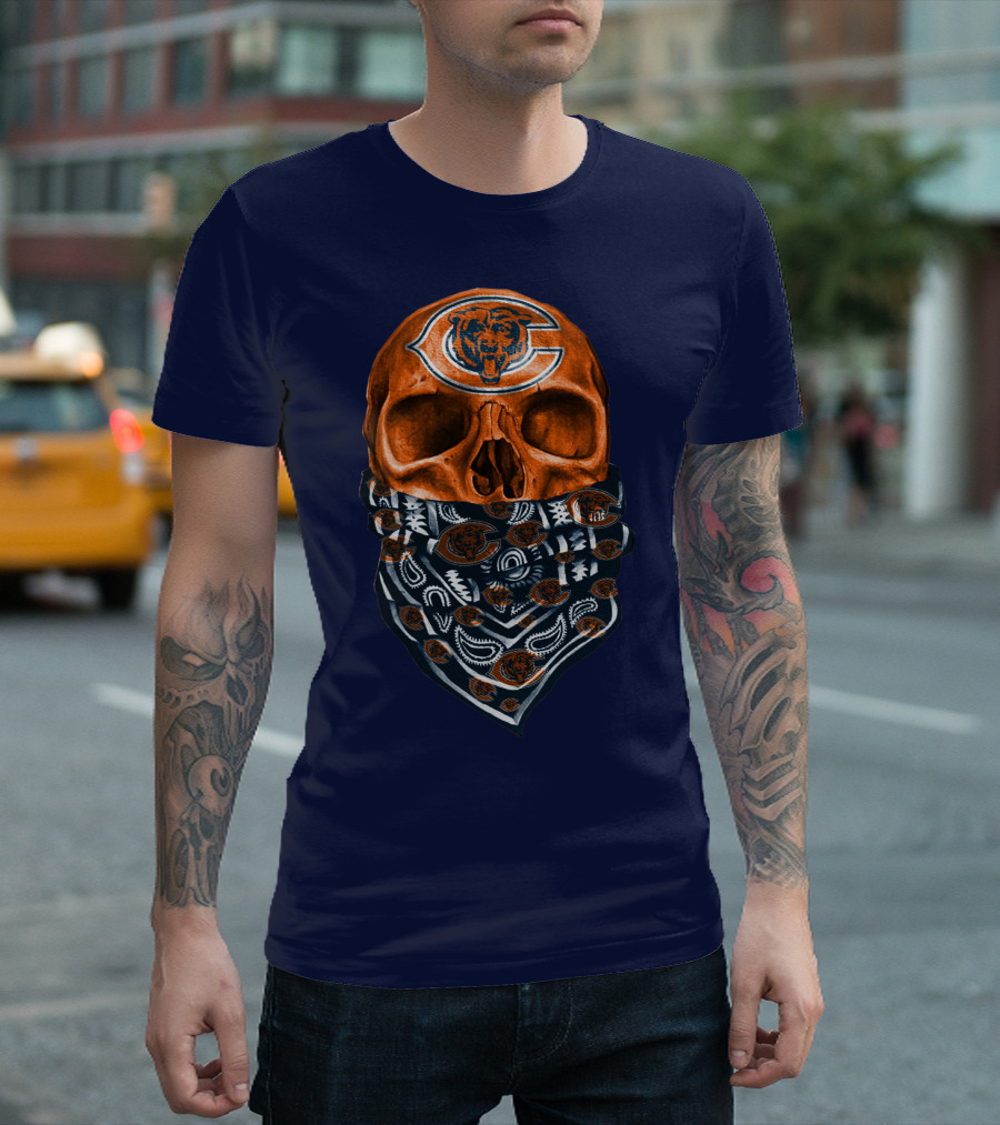 Chicago Bears Skull Bandana T-Shirt