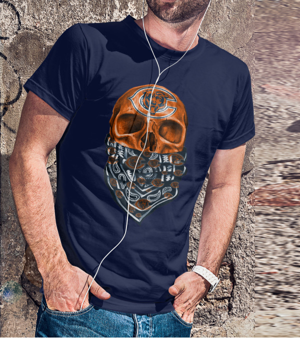 Chicago Bears Skull Bandana T-Shirt