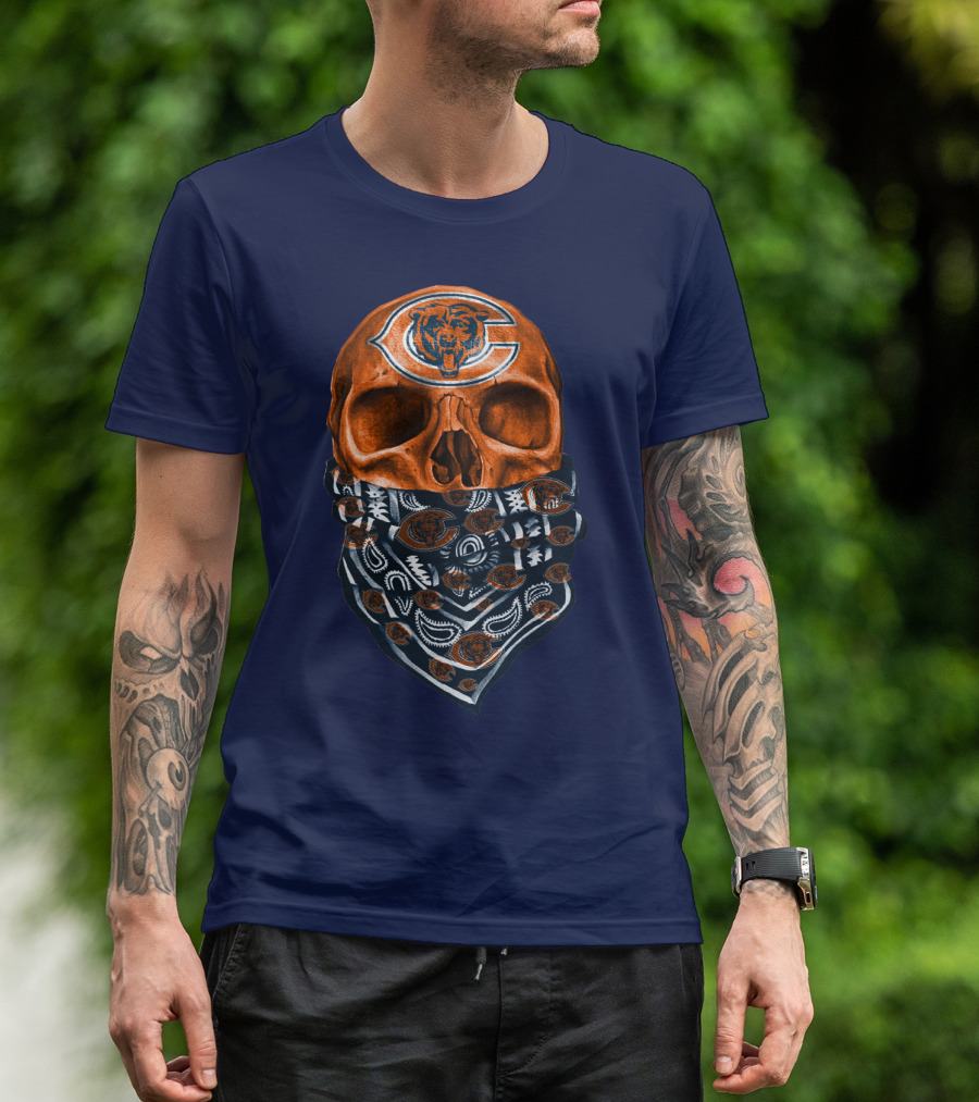 Chicago Bears Skull Bandana T-Shirt