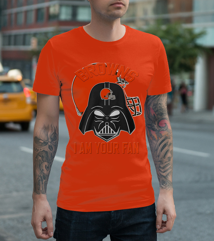 Browns I Am Your Fan Cleveland Browns Football Helmet Darth Vader T-Shirt