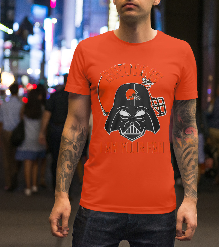 Browns I Am Your Fan Cleveland Browns Football Helmet Darth Vader T-Shirt