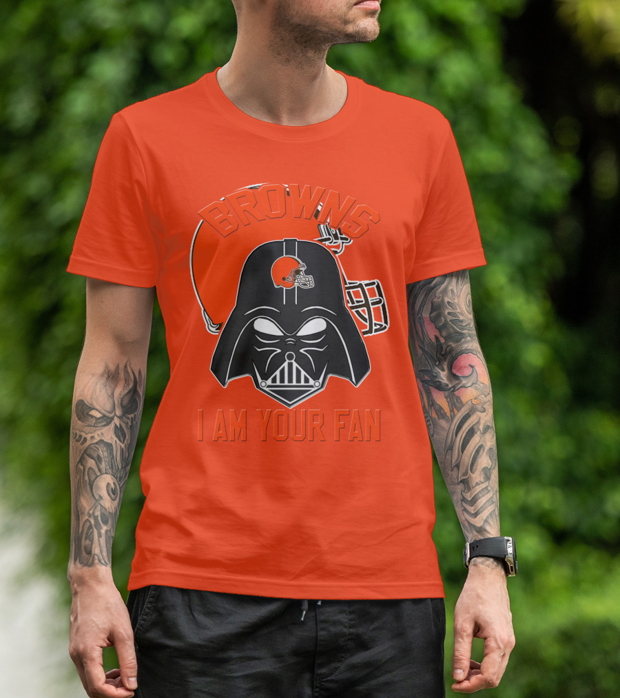 Browns I Am Your Fan Cleveland Browns Football Helmet Darth Vader T-Shirt