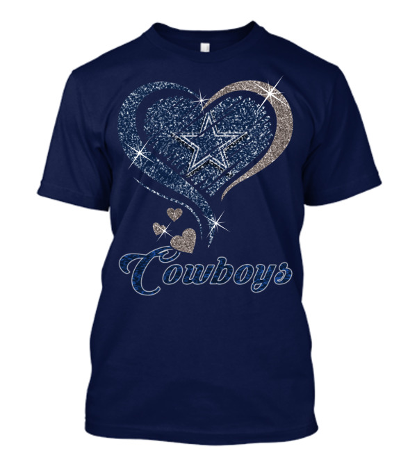 Cowboys Heart Star Glitter T-Shirt
