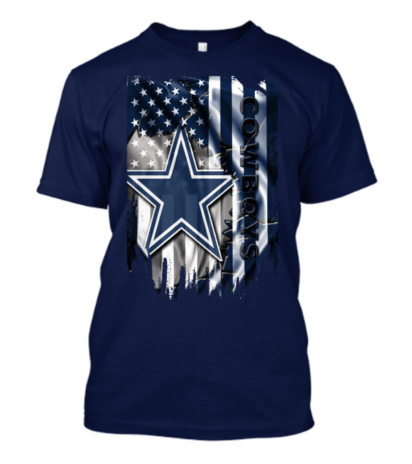 Cowboys American Flag Star Logo Navy Blue T-Shirt
