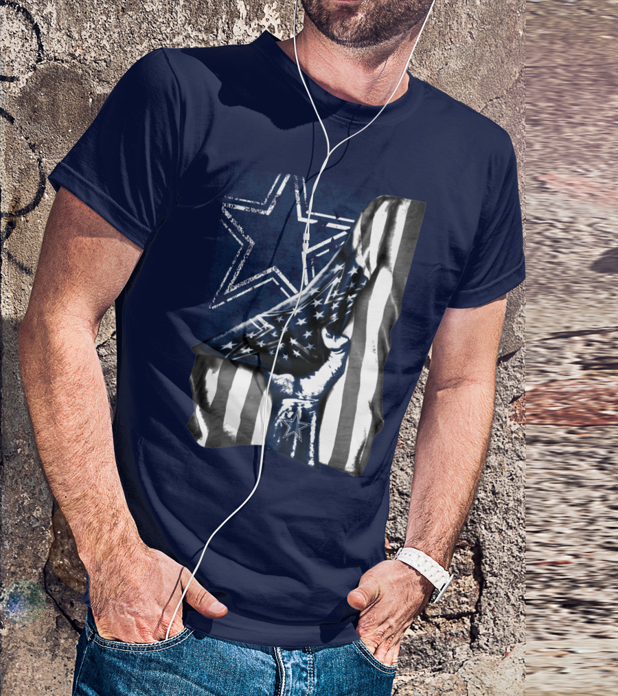 Dallas Cowboys Star Fist With American Flag T-Shirt