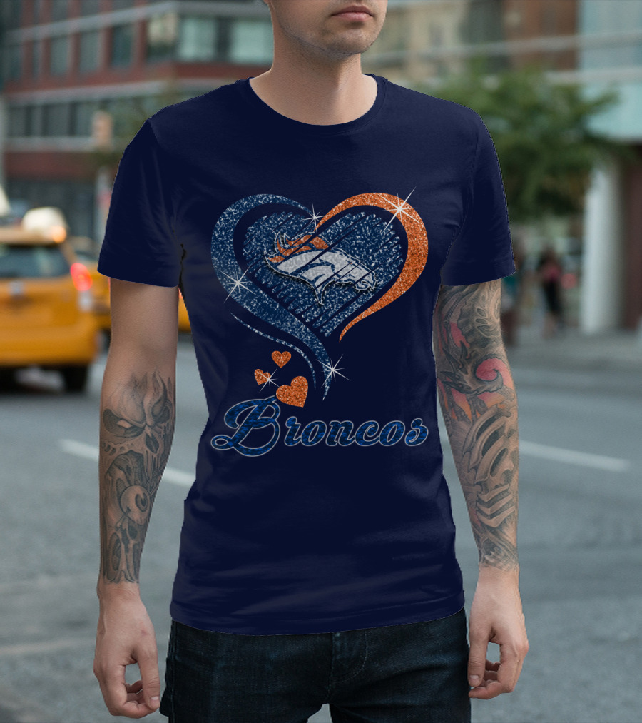 Broncos Heart Glitter T-Shirt