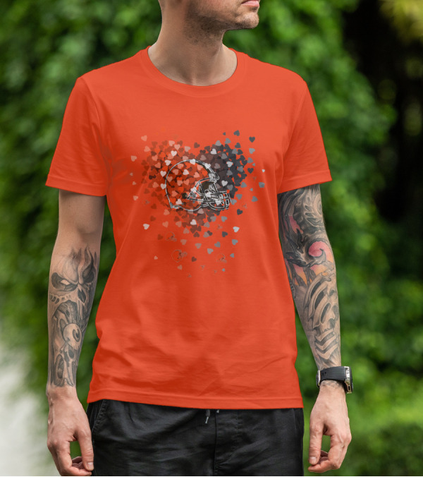 Cleveland Browns Helmet Heart T-Shirt