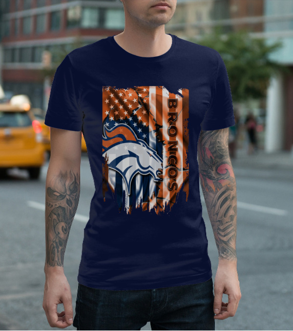 Denver Broncos American Flag Patriotic T-Shirt