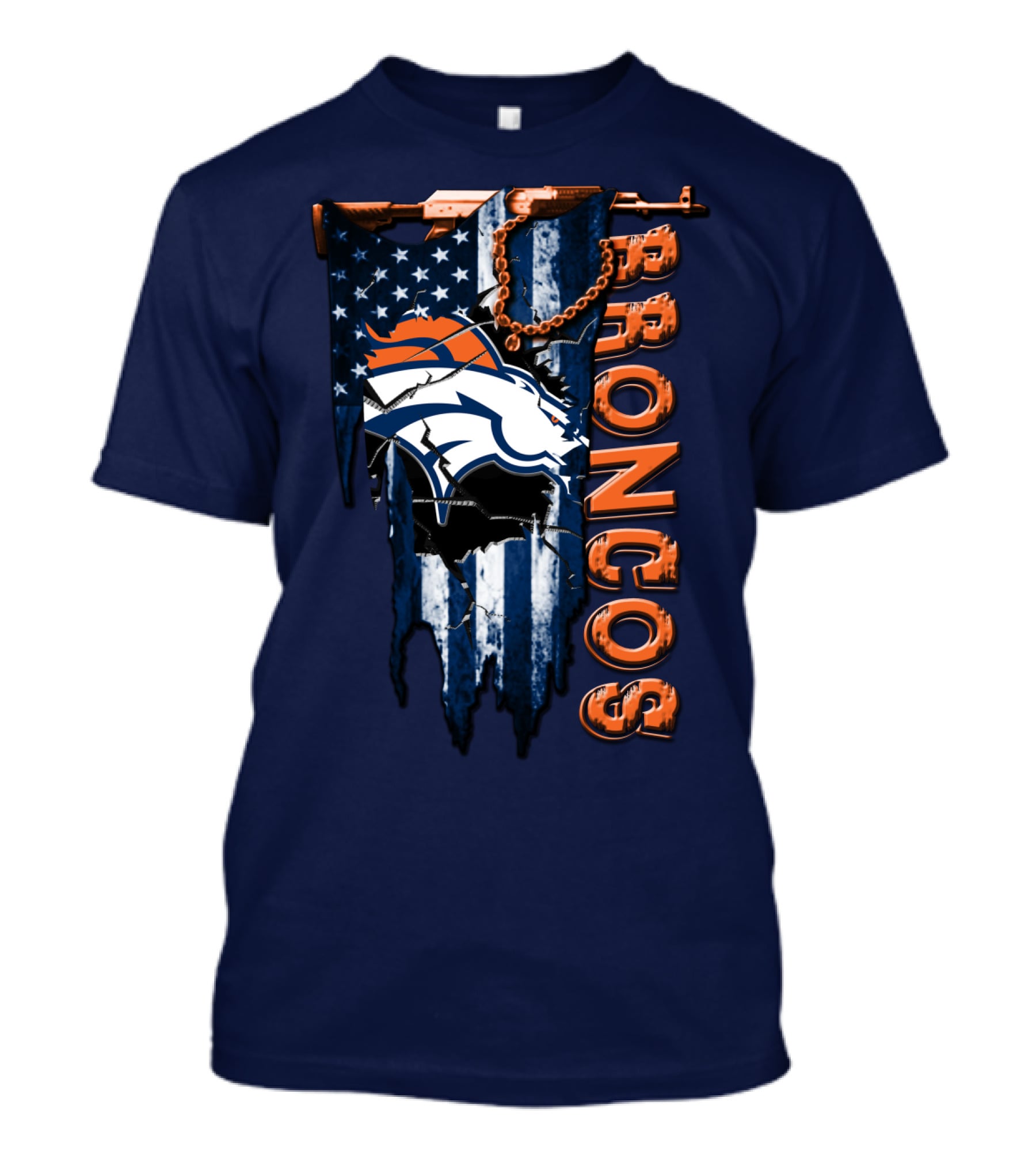 Denver Broncos American Flag Bold T-Shirt