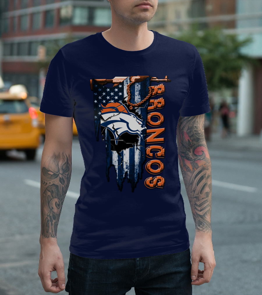 Denver Broncos American Flag Bold T-Shirt