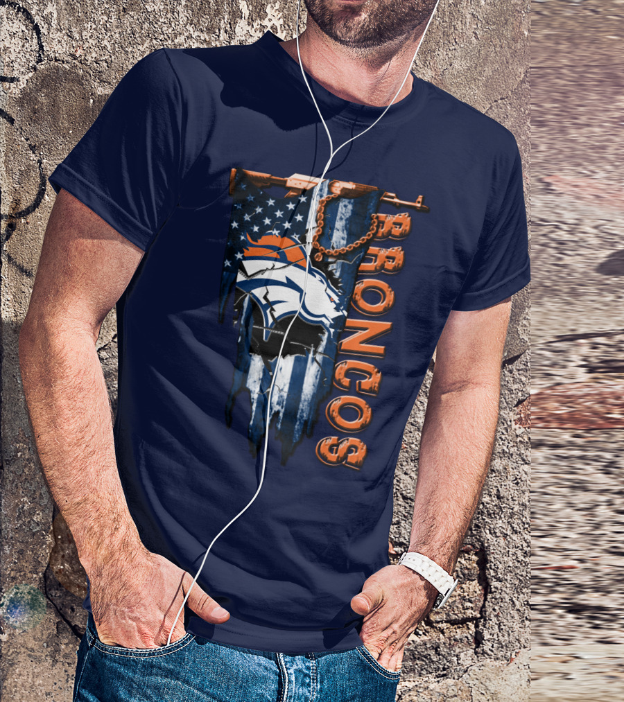 Denver Broncos American Flag Bold T-Shirt