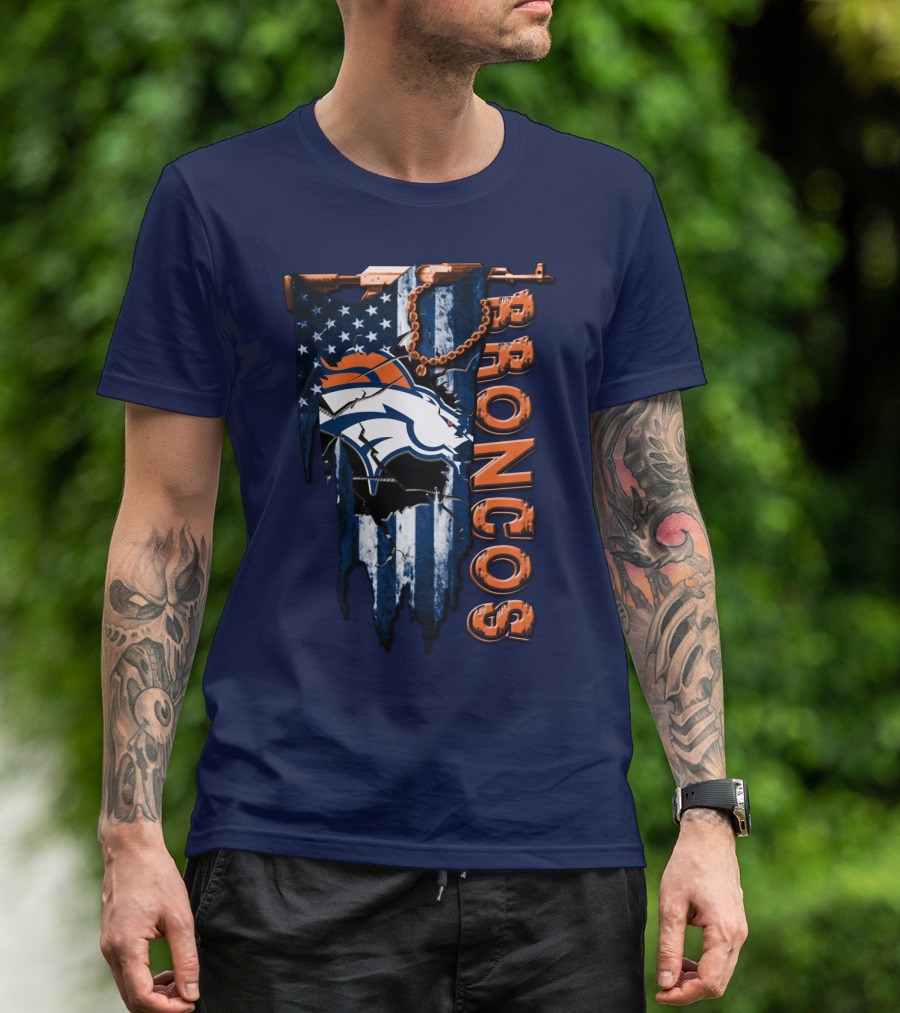 Denver Broncos American Flag Bold T-Shirt