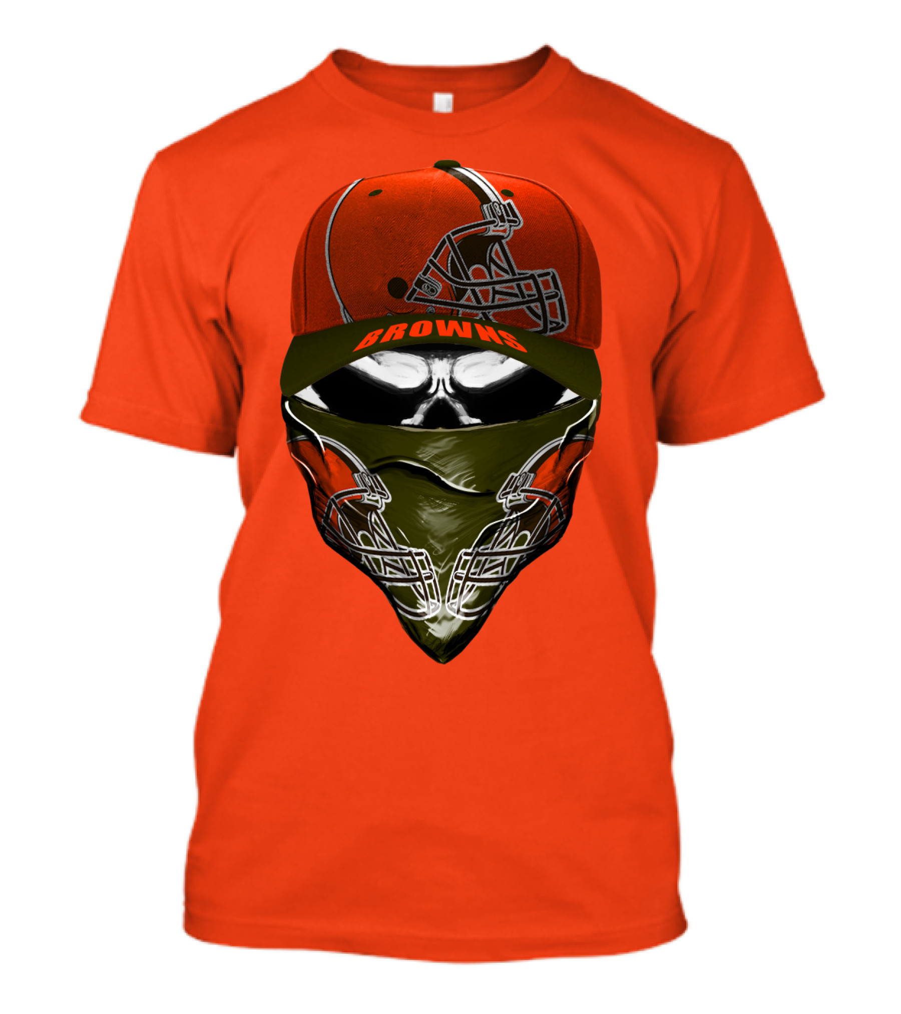 Cleveland Browns Helmet Cap And Bandana Combo T-Shirt