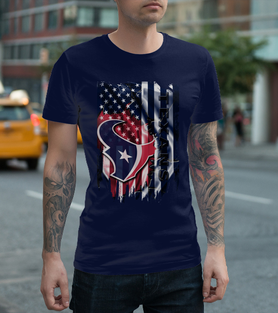 Houston Texans Usa Flag T-Shirt