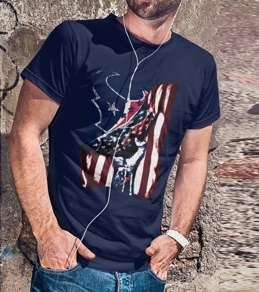 Houston Texans American Flag Fist T-Shirt