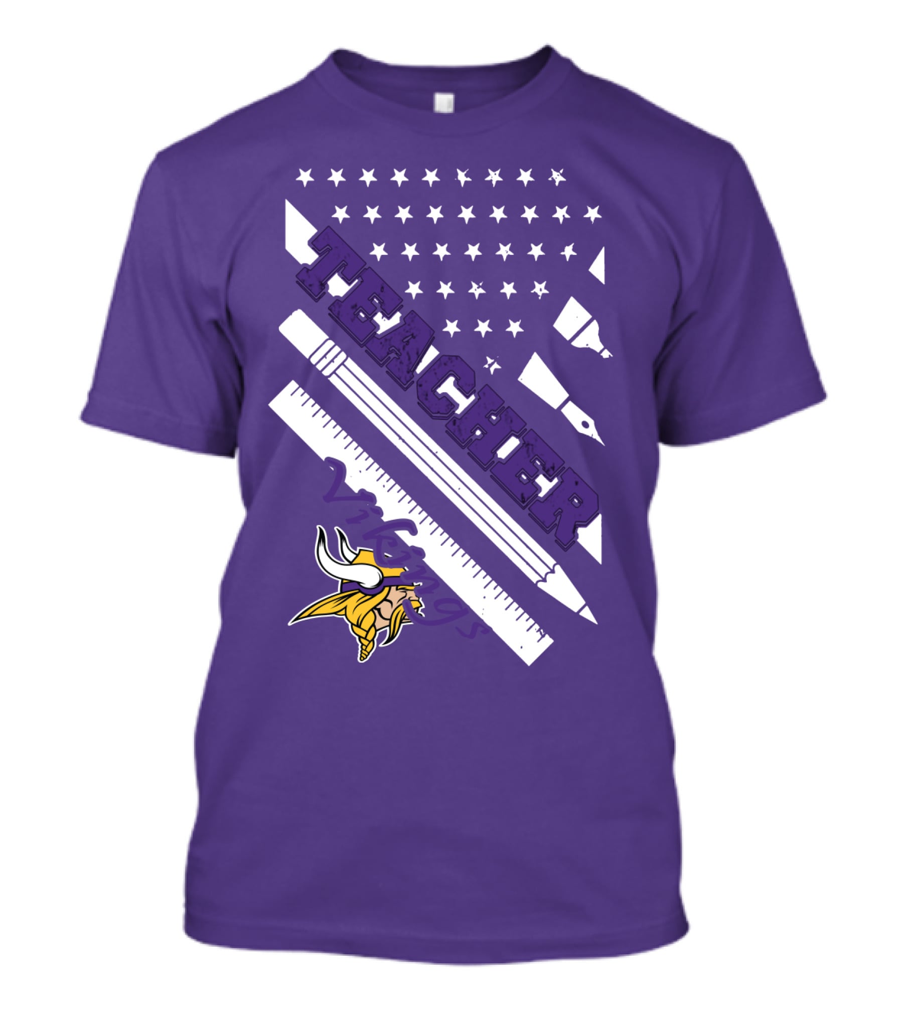 Minnesota Vikings Teacher Ruler Stars T-Shirt