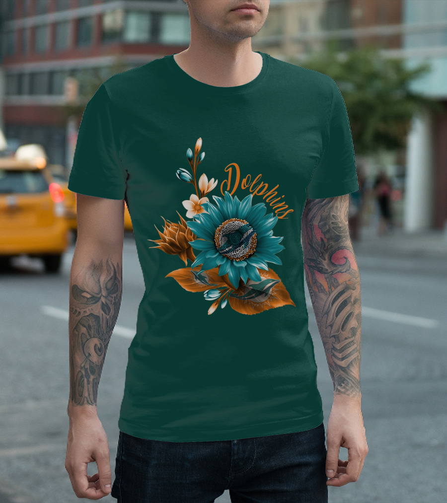 Dolphins Floral Miami Dolphins T-Shirt