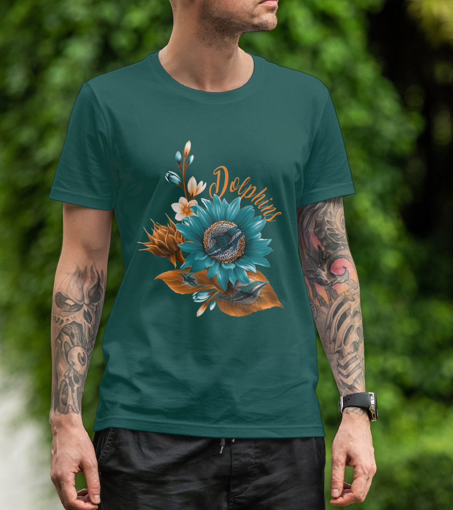 Dolphins Floral Miami Dolphins T-Shirt