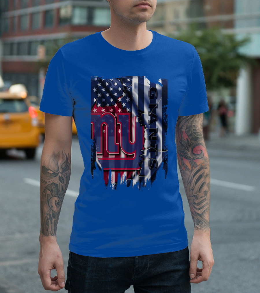 New York Giants American Flag Nfl Team T-Shirt