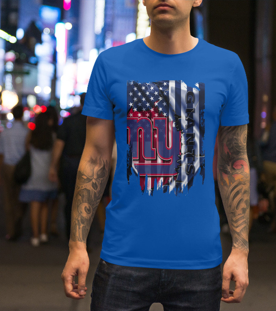 New York Giants American Flag Nfl Team T-Shirt