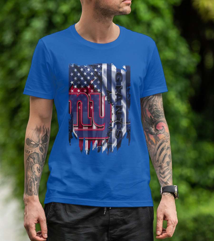 New York Giants American Flag Nfl Team T-Shirt