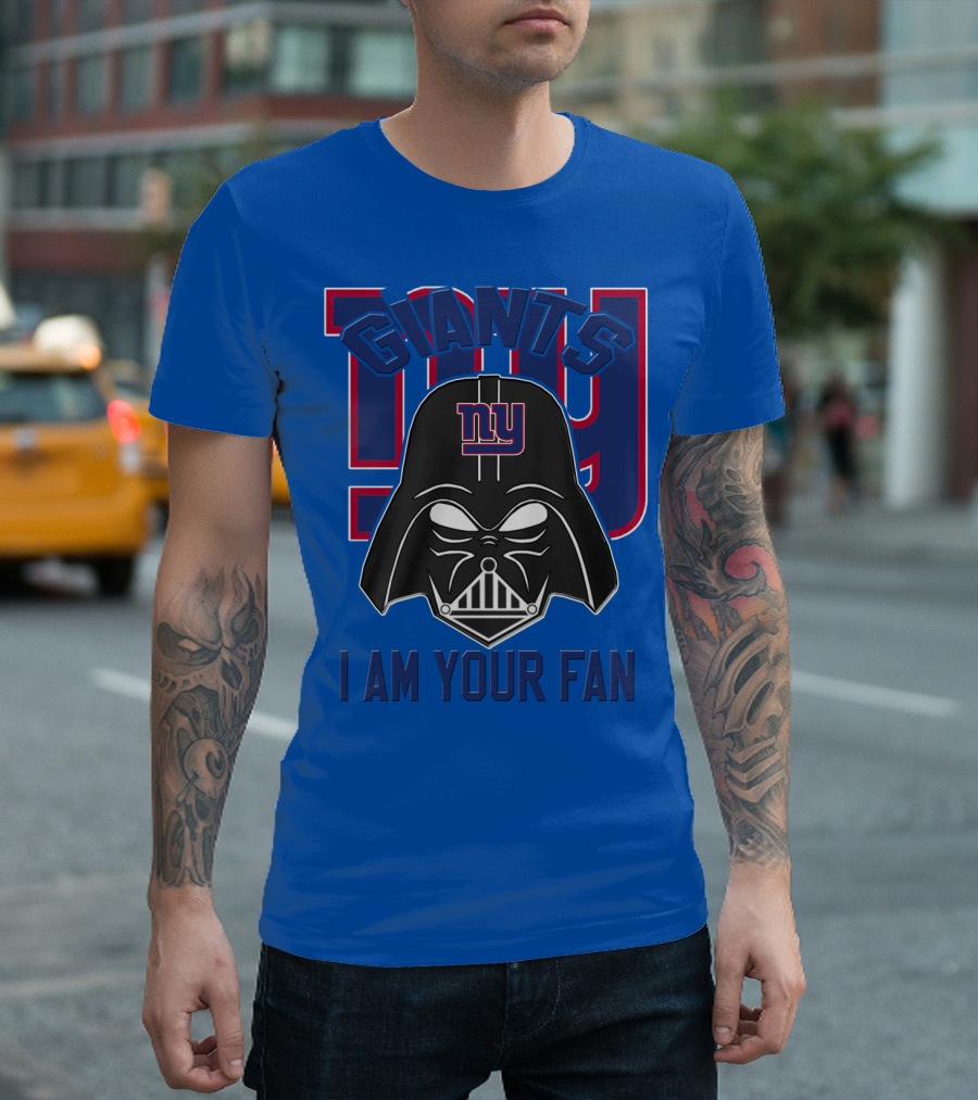 Giants Ny I Am Your Fan Darth Vader Helmet T-Shirt