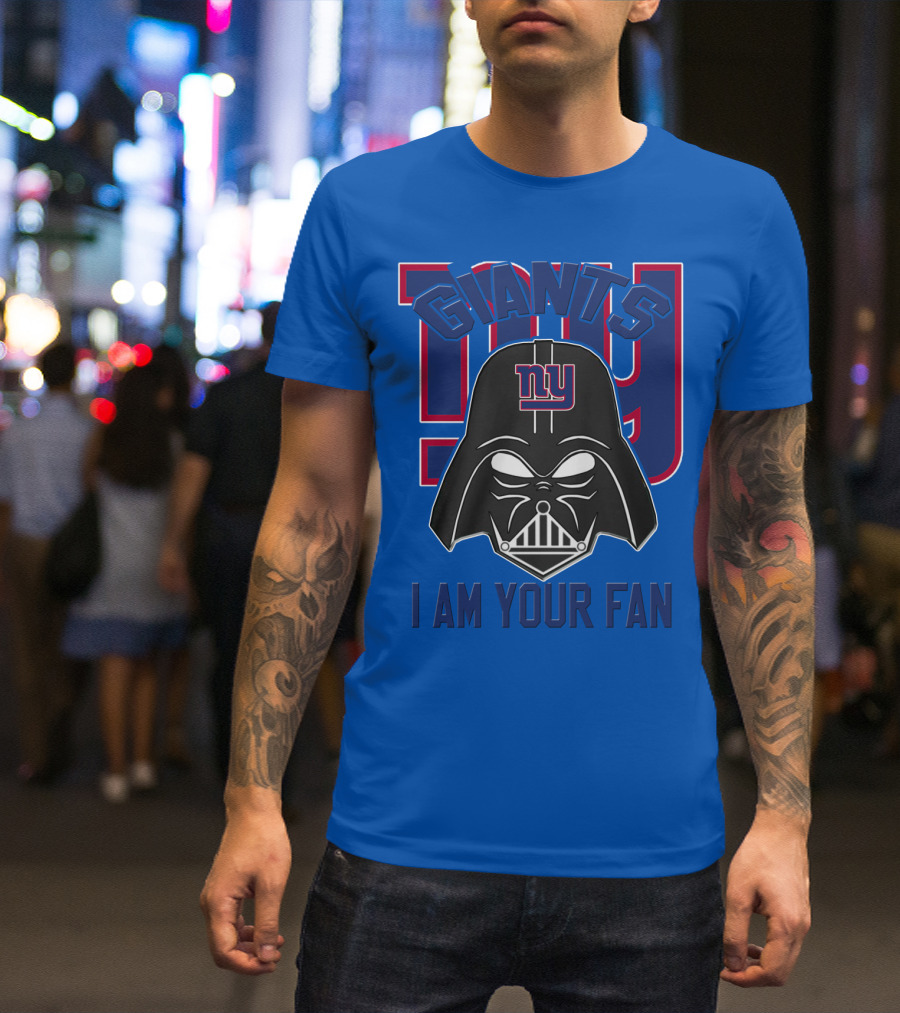 Giants Ny I Am Your Fan Darth Vader Helmet T-Shirt
