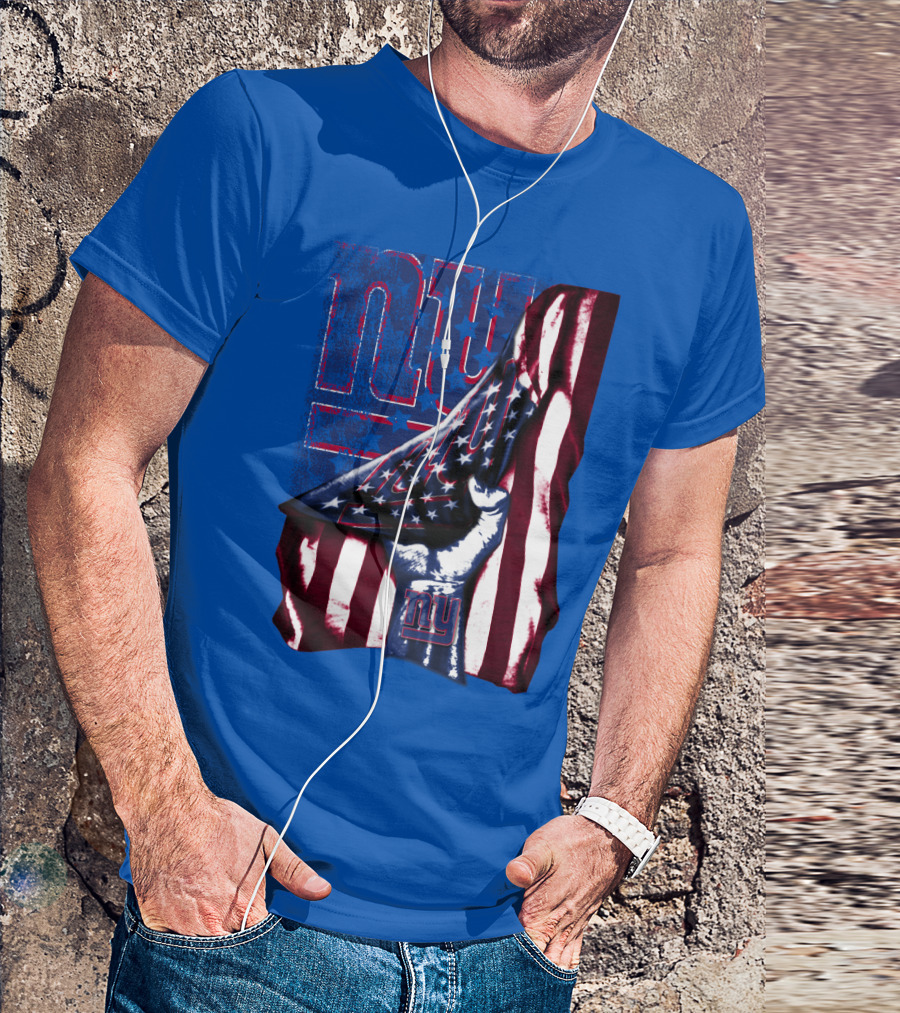 New York Giants American Flag Fist T-Shirt