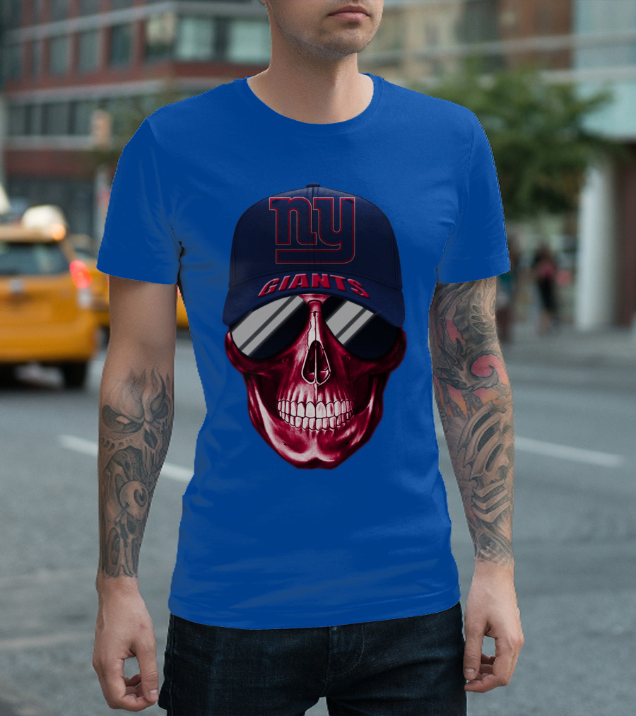 New York Giants Skull Cap T-Shirt