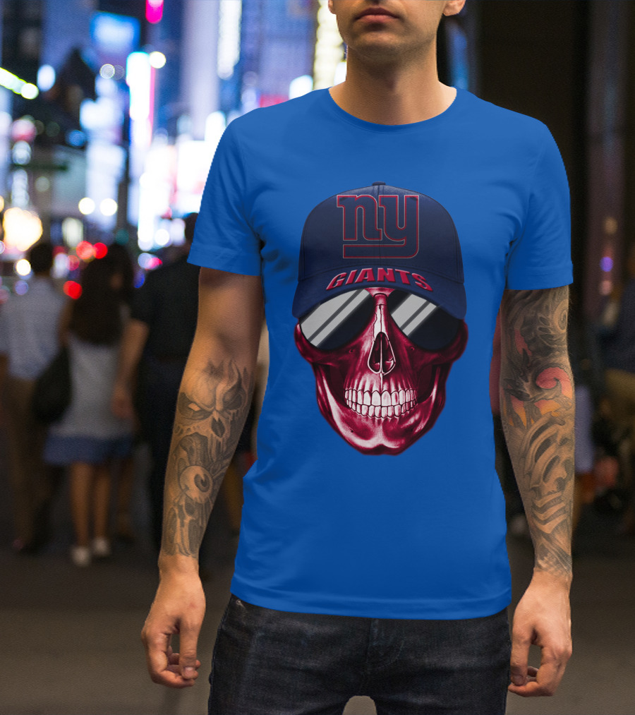 New York Giants Skull Cap T-Shirt
