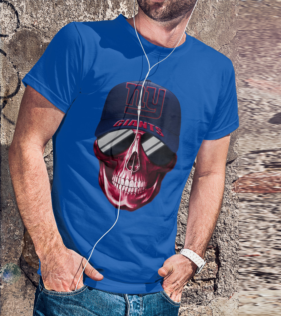 New York Giants Skull Cap T-Shirt