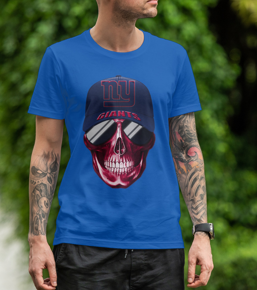New York Giants Skull Cap T-Shirt