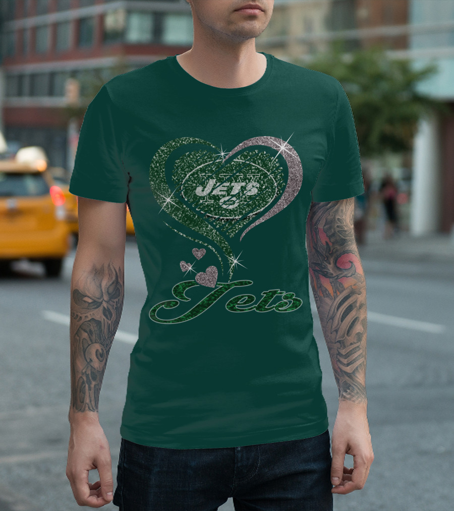 Jets Heart Sparkle T-Shirt