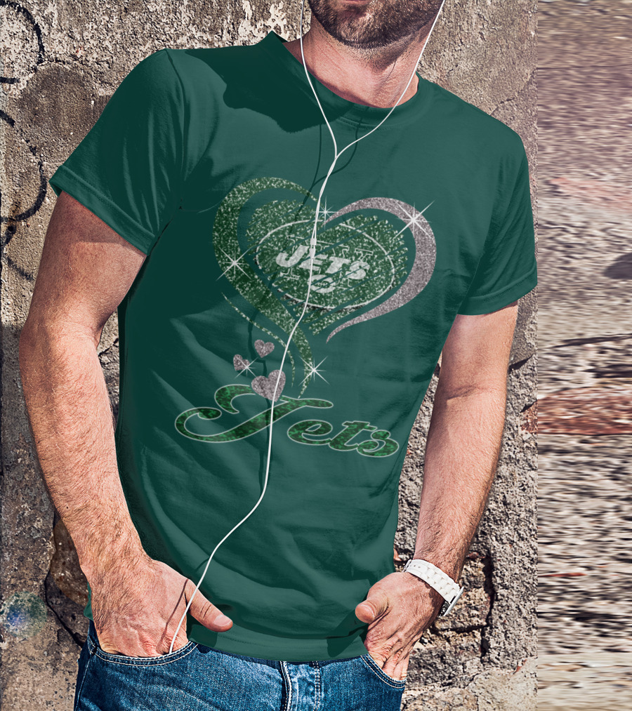 Jets Heart Sparkle T-Shirt