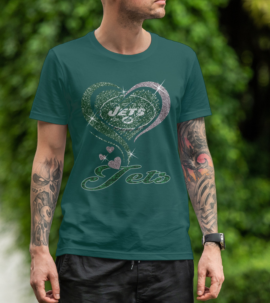 Jets Heart Sparkle T-Shirt