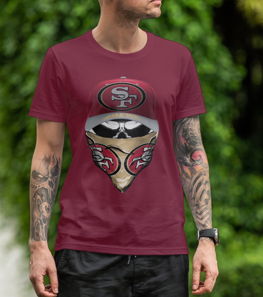San Francisco 49ers Sf Logo Embroidered Cap And Bandana Combo T-Shirt