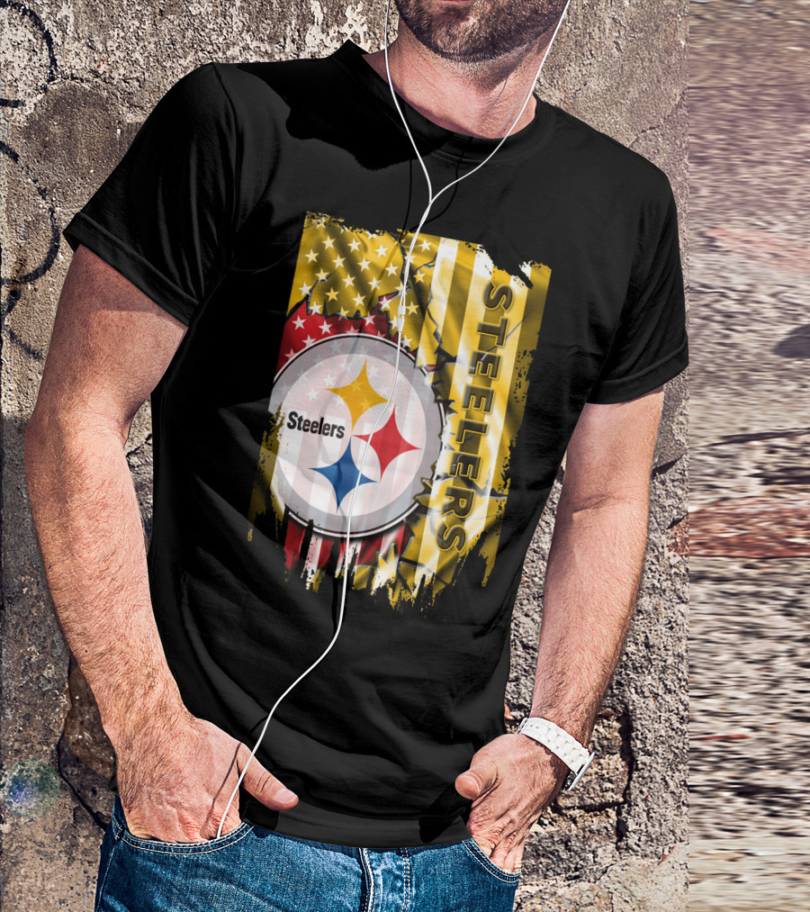 Pittsburgh Steelers Team Colors And Iconic Logomania T-Shirt