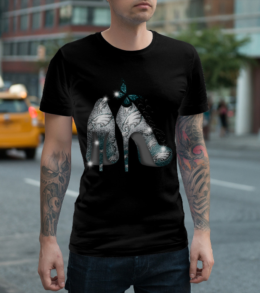 Philadelphia Eagles Heels With Butterfly T-Shirt